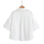 Elegant  Style Women's Fashion Casual Versatile V-Neck Short Sleeve Crop Shirt - Korvel