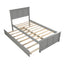 Cama Plataforma Gris con Estructura de Cama Trundle de Tamaño Individual