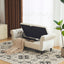 Banc de rangement multifonction en velours avec coussin - Beige