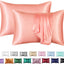 Simulation silk solid color polyester pillowcase envelope pillow pillow cases pillow pair multi-color - Korvel
