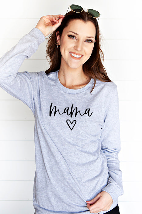 Mama Heart Long Sleeve Tee