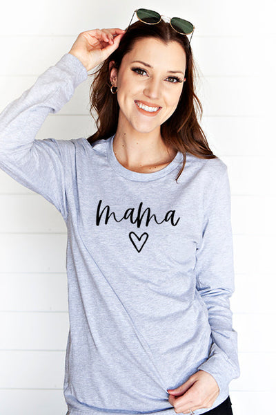 Mama Heart Long Sleeve Tee