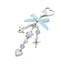 Little Fresh Love Bow Ribbon Keychain Sweet Wind Imitation Pearl Alloy Pendant - Korvel