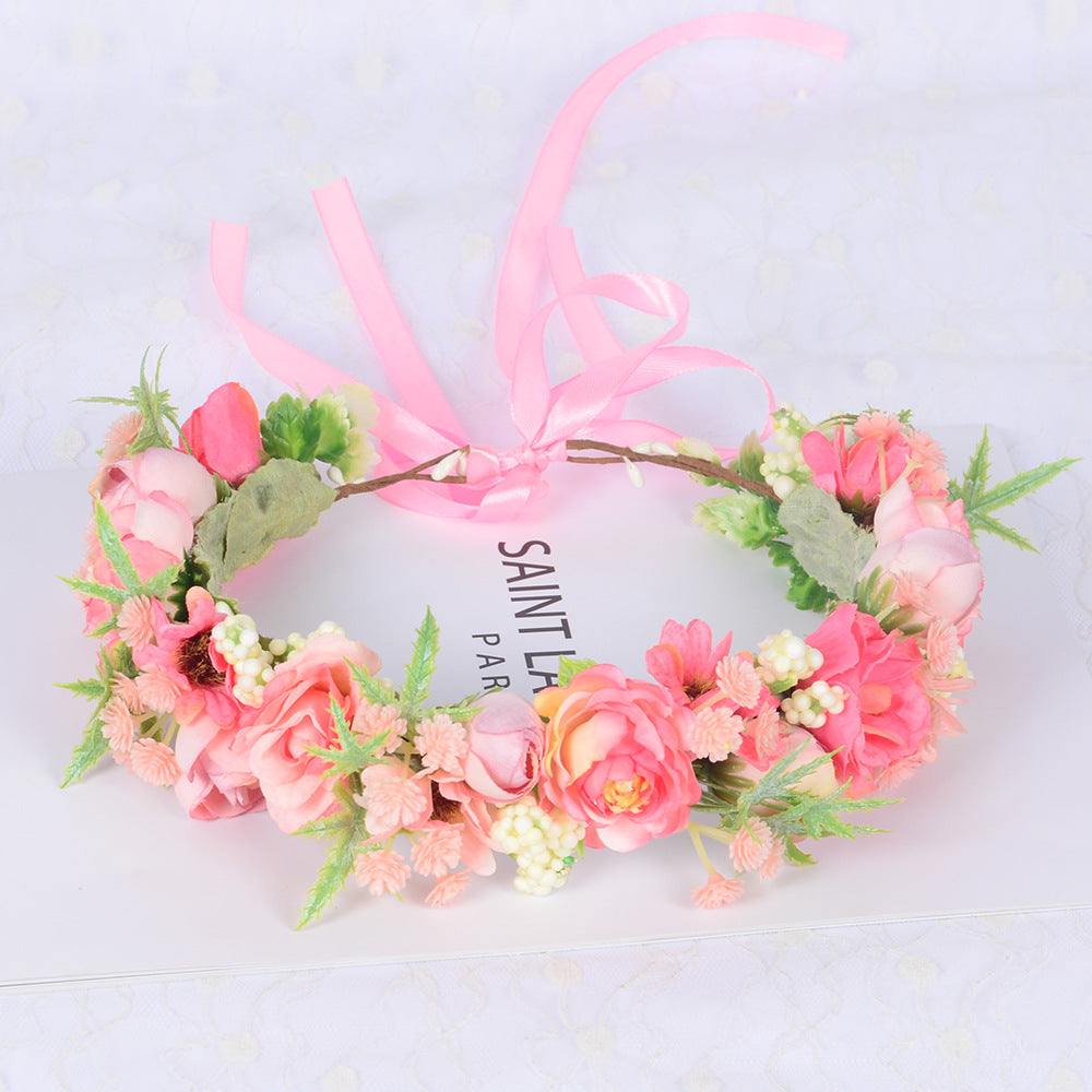 Corona de Flores de Hada Nupcial - Accesorio de Cabello de Tela Elegante