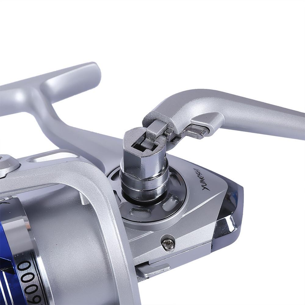 YUMOSHI AF1000-7000 12BB Gear Ratio 5.5:1 Half Metal Fishing Spinning Reel Machined aluminum Spool with Exchangeable Handle - Korvel