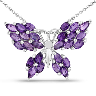 Pendentif en argent sterling .925 avec améthyste véritable de 3,90 carats