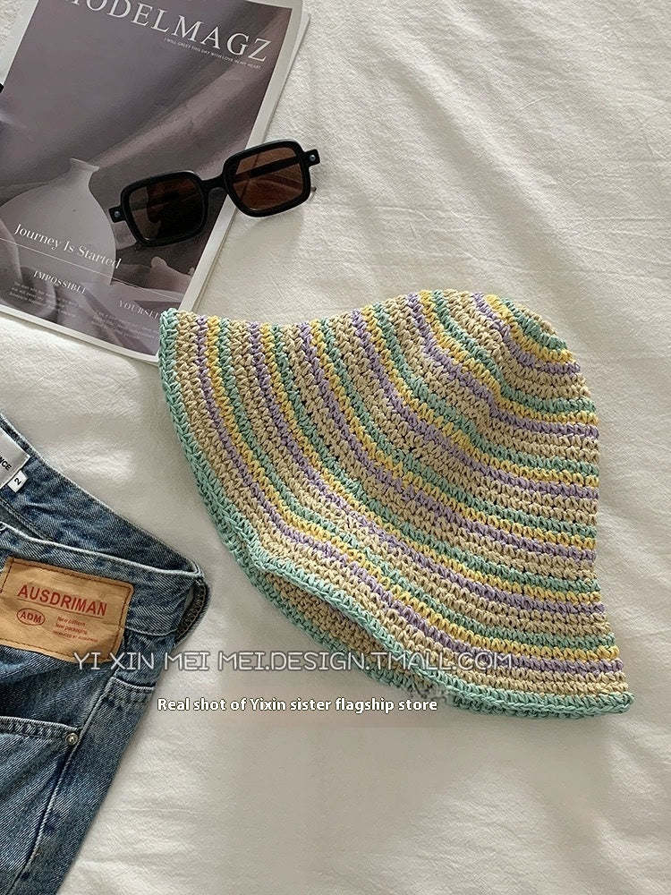 Beach Green Sun Hat - Stylish & Foldable for Summer