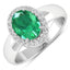 1.87 Carat Zambian Emerald & Diamond 14K White Gold Engagement Ring