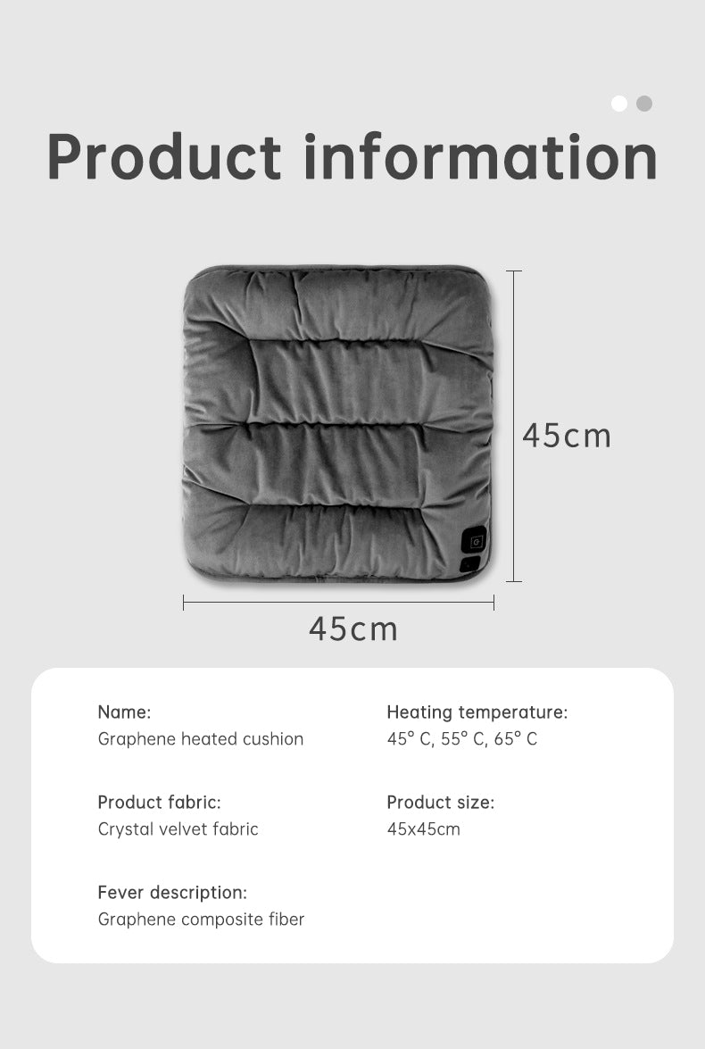 45X45cm USB Heating 3-speed Thermostat Cushion Office Sedentary Car Home Dual-use Winter Warm Physiotherapy Electric Heating Pad - Korvel