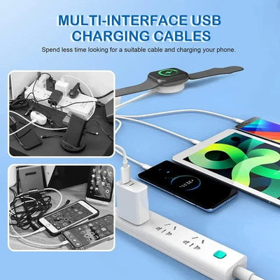 Premium Woven 4-in-1 USB Charging Cable with Multiple Connectors