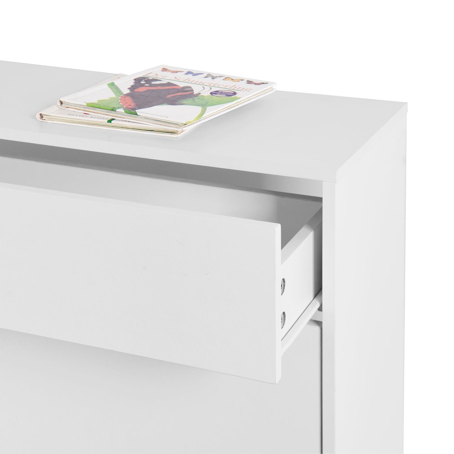 Independent shoe rack storage box with drawers and metal legs, modern shoe cabinet with 2 flippable drawers - Korvel