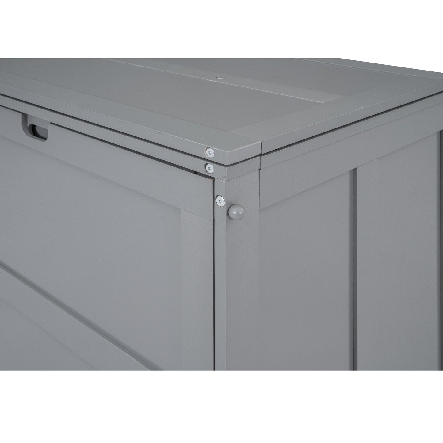 Queen Size Murphy Bed with Rotable Desk  Gray - Korvel