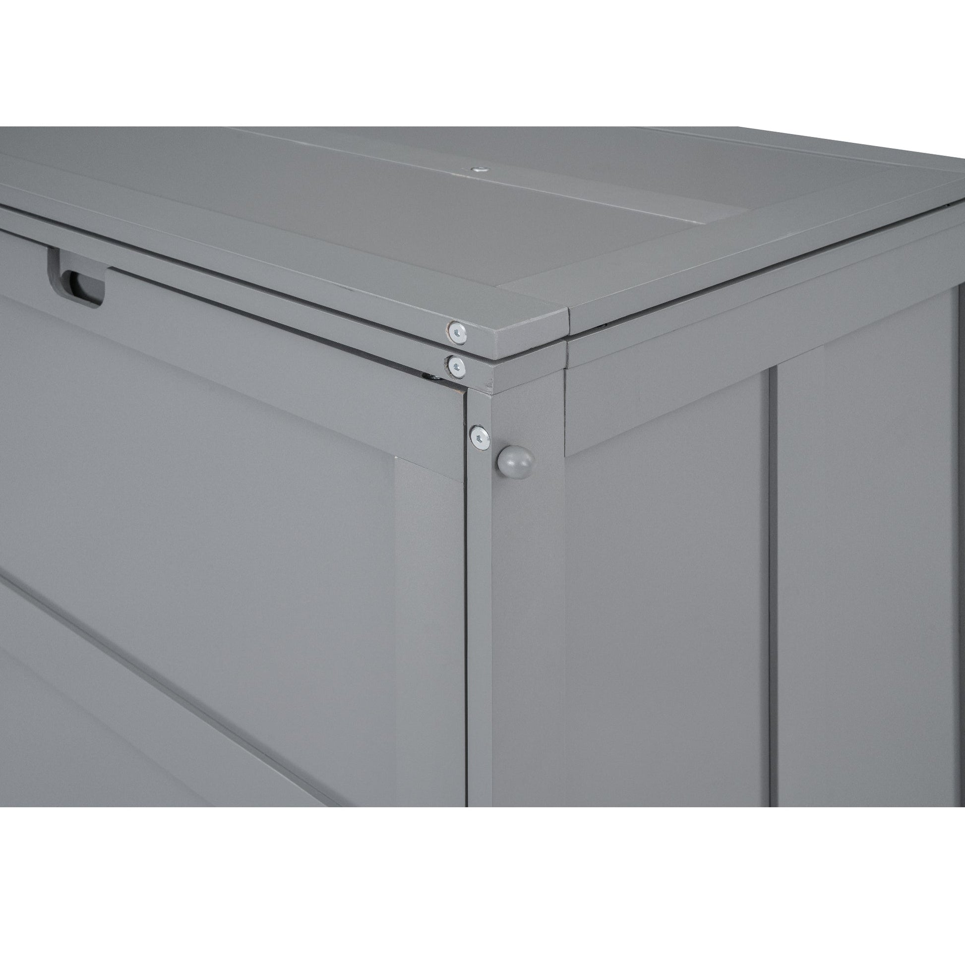 Queen Size Murphy Bed with Rotable Desk  Gray - Korvel