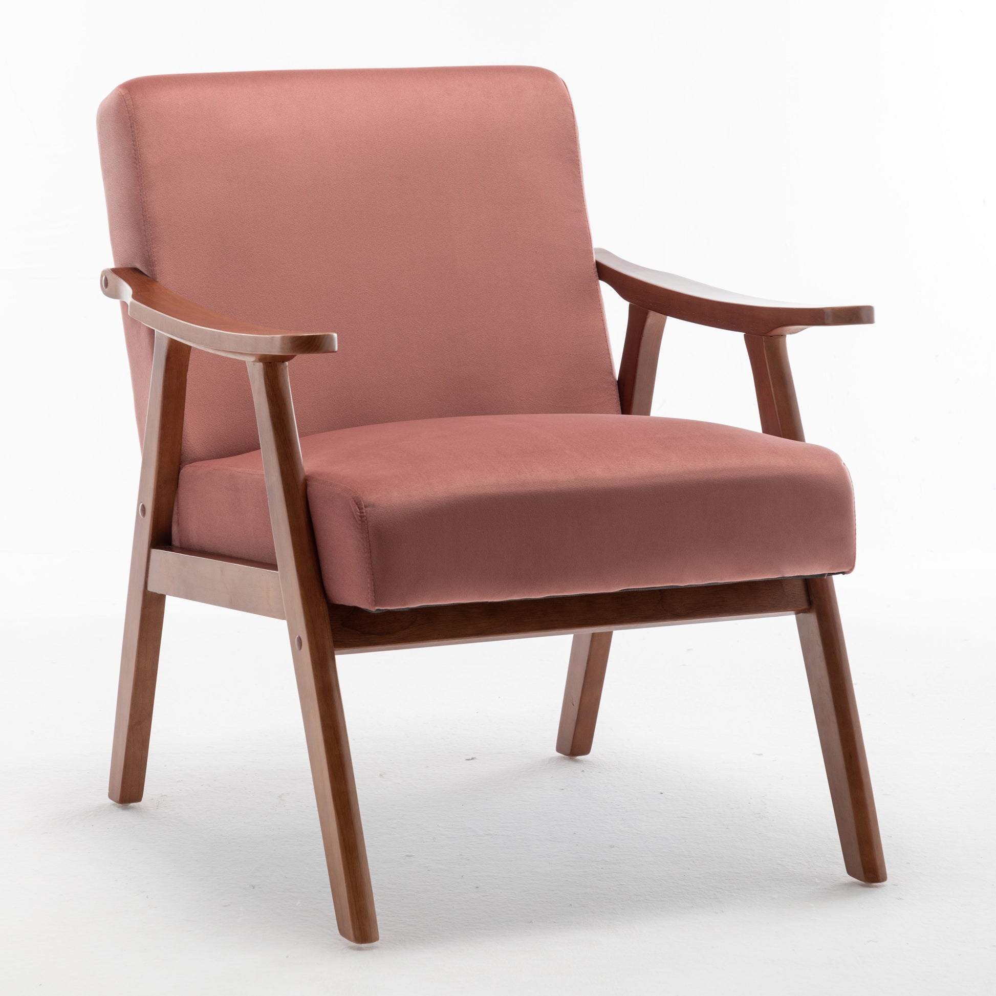 Mid-Century Modern Chair, Living Room Chair with Solid Wood Frame, Accent Chair Extra-Thick Backrest, Wingback Chair for Bedroom - Korvel