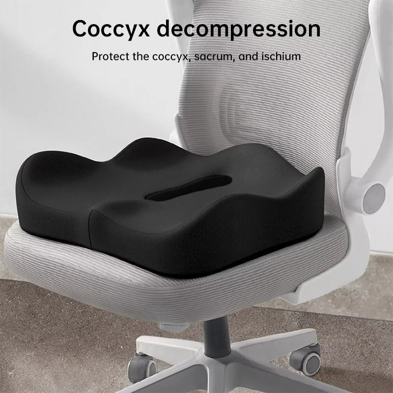 Memory foam car seat cushion. Ergonomic support. Relieves back/coccyx pain. Universal fit. - Korvel