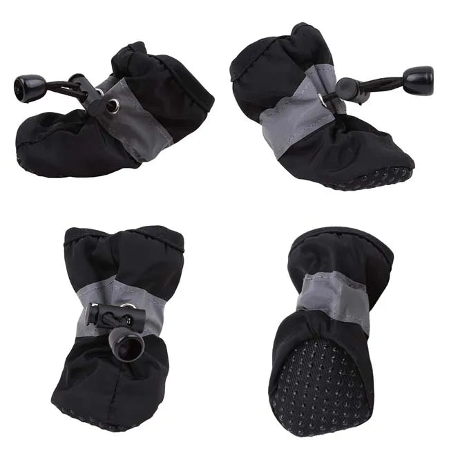 New 4pcs Pet Dog Shoes Anti-slip Rain Snow Boot Thick Warm For  Small Cats Dogs Puppy Dog Socks Booties - Korvel