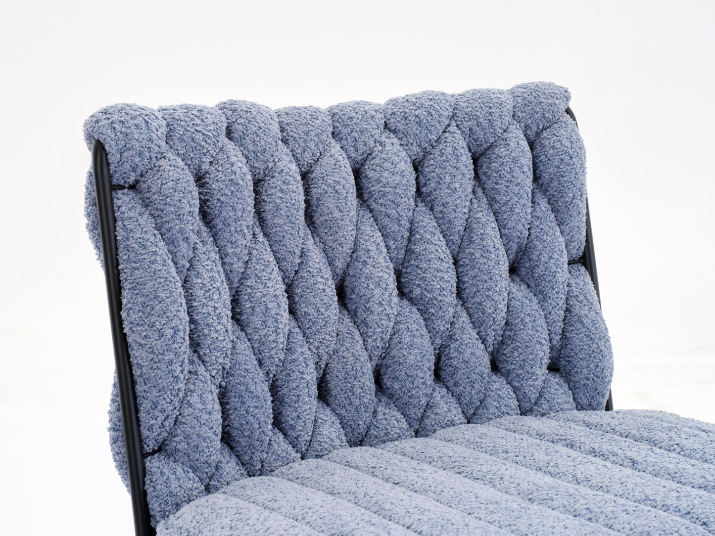 Armless Office Desk Chair No Wheels BLUE - Korvel