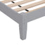 Twin Bed with Column-Decoration Headboard, with Bed Slats,Grey - Korvel