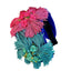 Bandeau large en tissu fleuri fait main