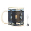 Vintage Drum Mug, 11oz. Black & White, Funny Ceramic Mug. Ideal Cool Gift for Drummers and Musicians. - Korvel