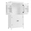 Bathroom floor storage cabinet, bathroom storage unit, 4-door independent cabinet, adjustable shelf, adaptive shelf, white - Korvel