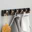 Folding Towel Hanger 2ways Installation Wall Hooks Coat Clothes Holder for Bathroom Kitchen Bedroom Hallway, Black Gold - Korvel