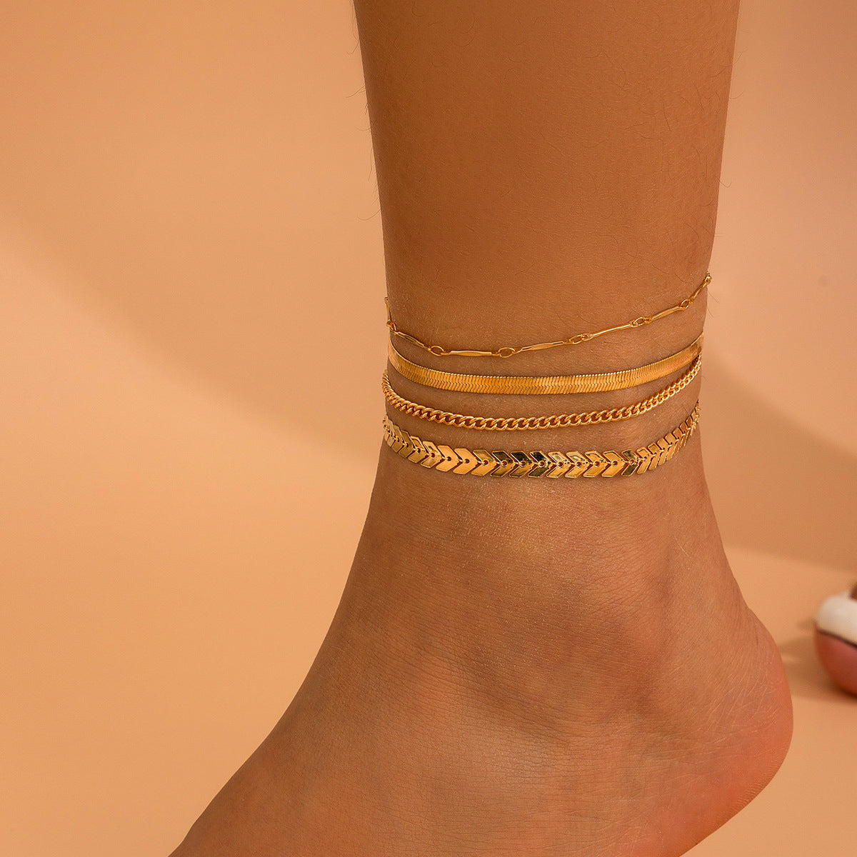 Personalized Punk Chain Anklet Set - Stylish Foot Jewelry