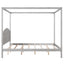 King Size Canopy Platform Bed with Headboard and Support Legs, Grey Wash - Korvel