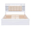 Wood Queen Size Platform Bed with Storage Headboard  Shelves and 4 Drawers  White - Korvel