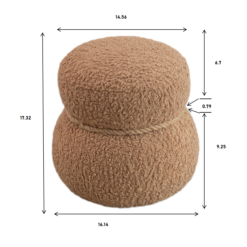 WKJ1Y Light camel snowman stool with plush Grig cushions, playful and cute, suitable for any space - Korvel