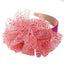 Solid color sequin flower wide edge girl style mesh headband - Korvel