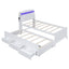 Cama Plataforma Elegante de Tamaño Twin con Almacenamiento y Cabecera LED