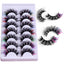 7 Paires de Faux Cils Épais en Mouton Imitation Multicolores à Plusieurs Couches