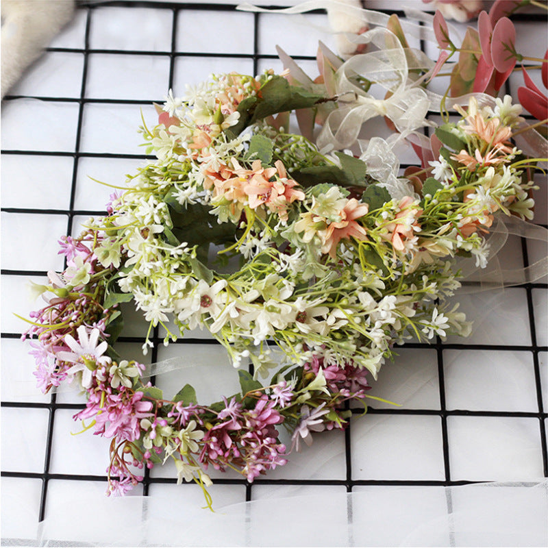 Forest women's floral wreath fresh little daisy princess sweet headband spring photo headband - Korvel