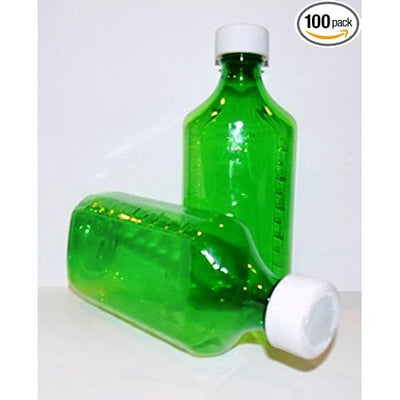 Green Oval Plastic Bottles - 8 Oz, Pack of 100