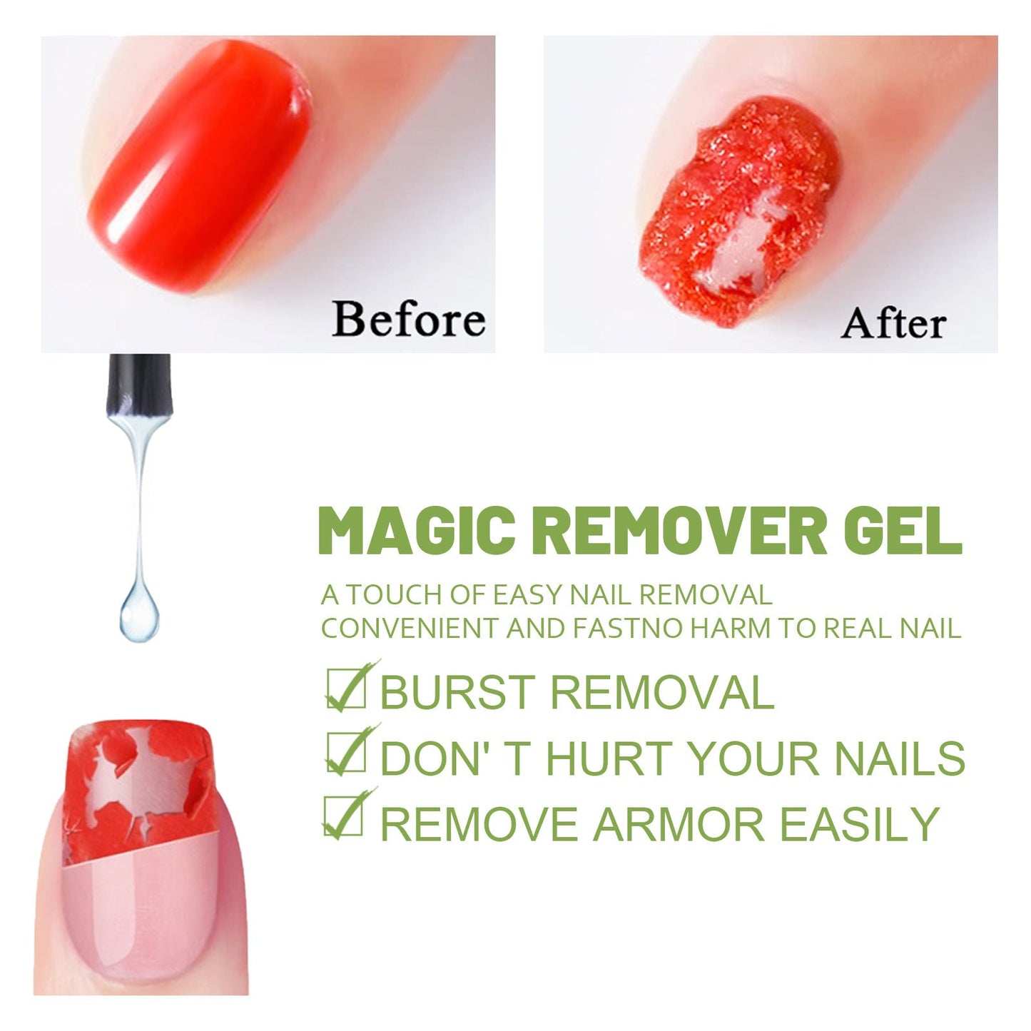 Dissolvant à Vernis à Ongles Burst - Formule Douce et Efficace