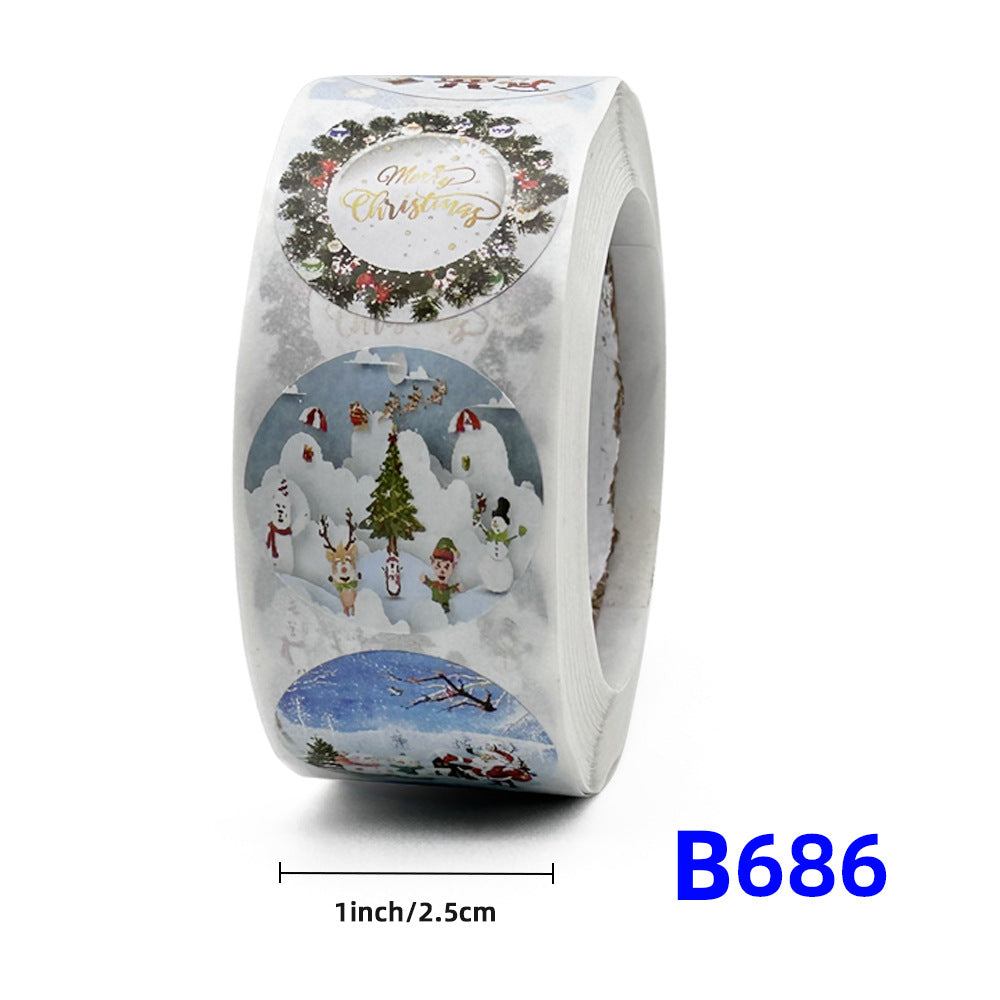 Christmas gift stickers decorative sealing sticker Merry Christmas Reward Self-adhesive labels Children's Day party - Korvel