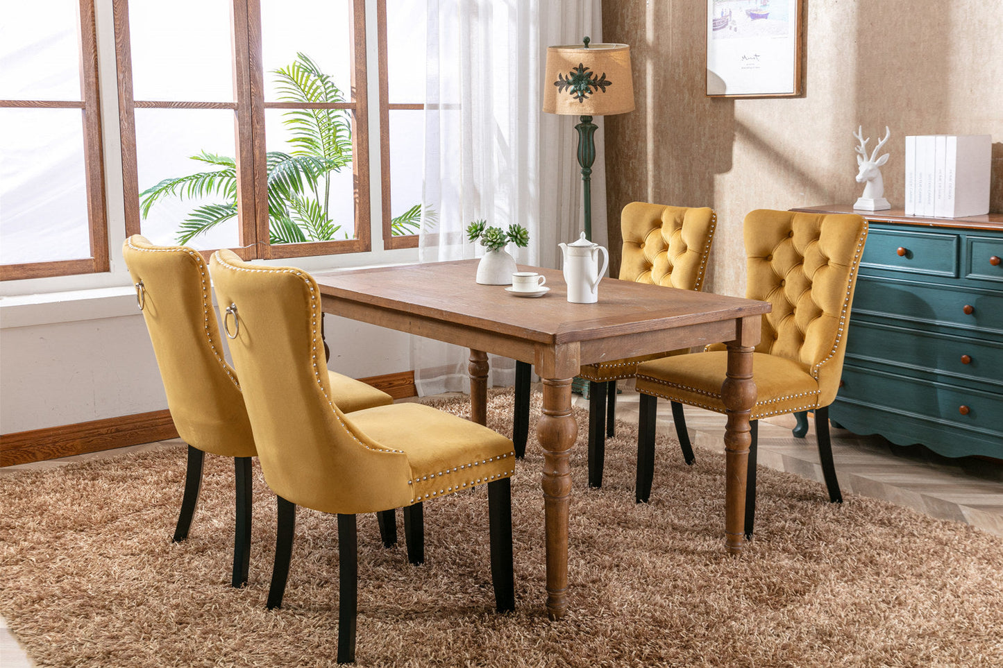 Ensemble de chaises de salle à manger en velours premium - Collection Nikki