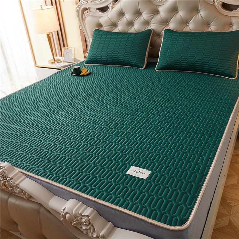 Summer Bed Sheet Ice Silk Mat Soft and Comfortable Latex Mattress Bedding Three-piece Breathable Mat for Comfortable Sleep - Korvel
