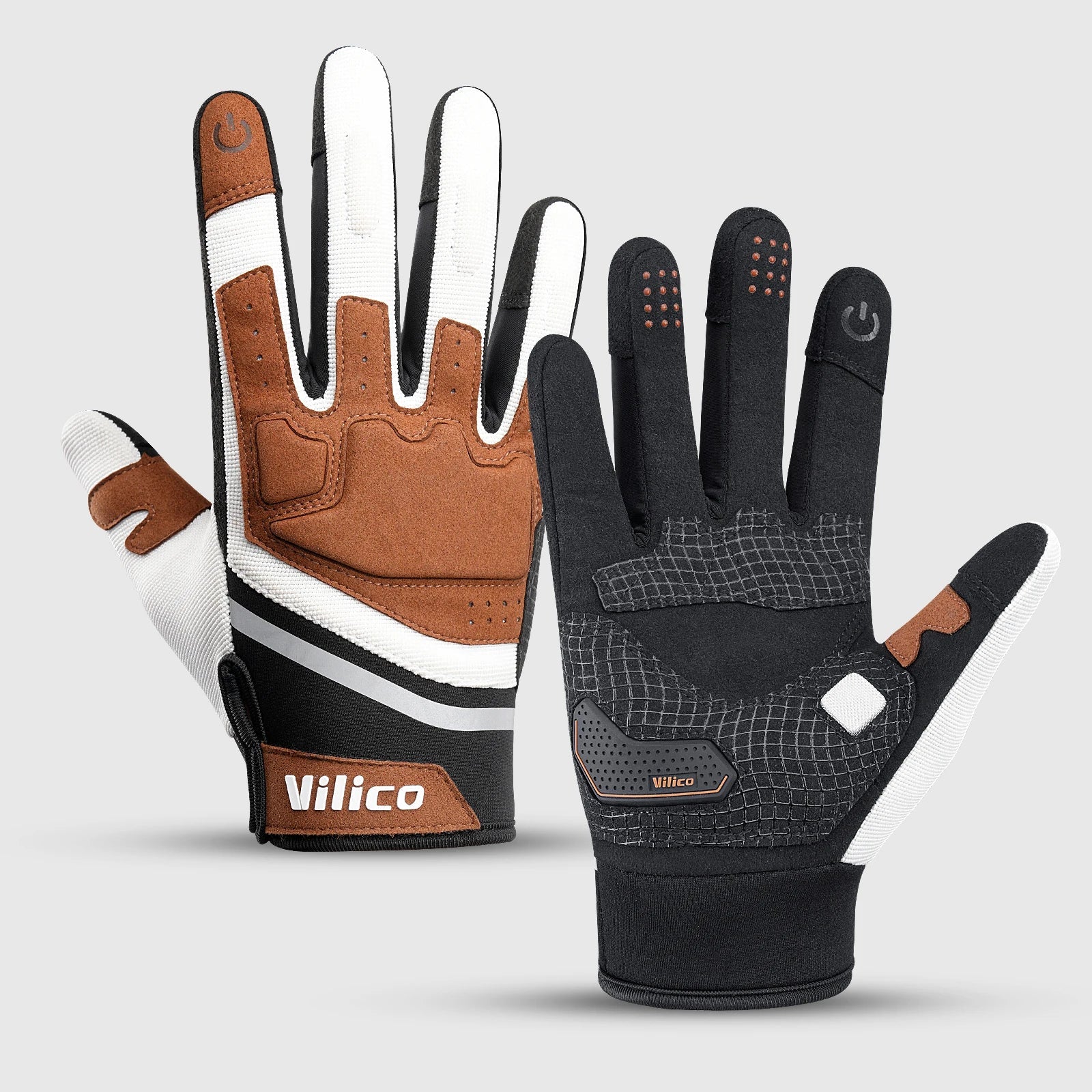 Outdoor sports warm anti slip wear-resistant shock-absorbing anti-collision touch screen road bike riding gloves - Korvel