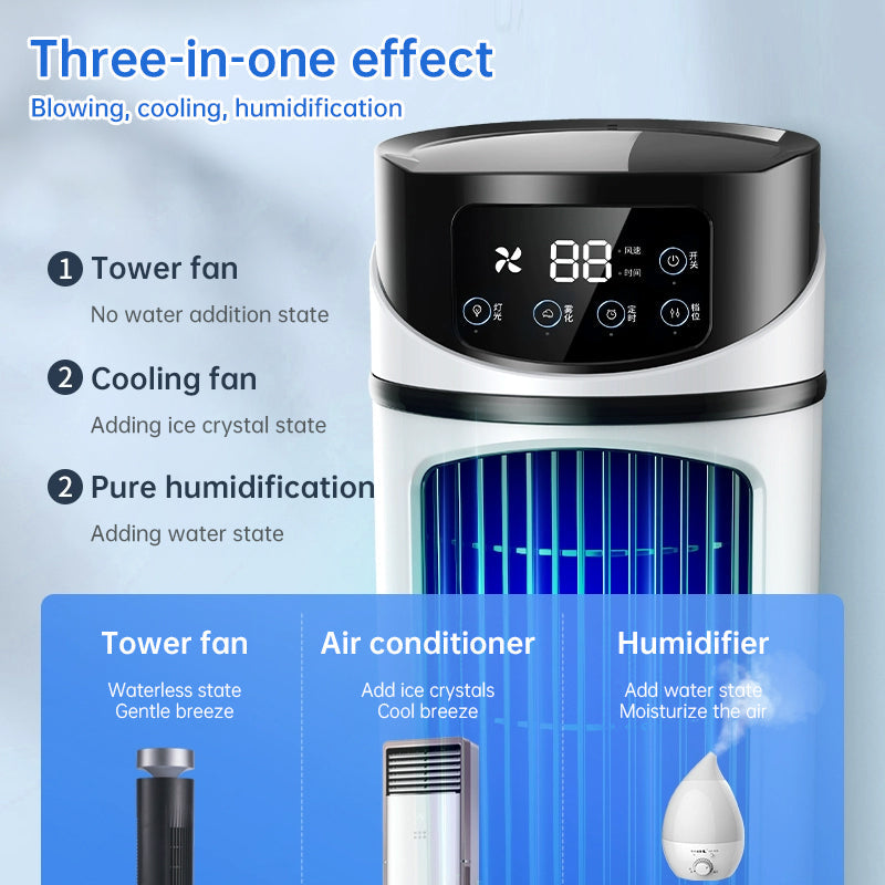 Premium Six-Speed Silent AC Cooling Fan - Portable & Bladeless