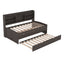 Twin Size Wooden Captain Bed with Storage and Trundle - Antique Gray