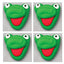 Edible Royal Icing Decorations - Frog Face - 4 Count