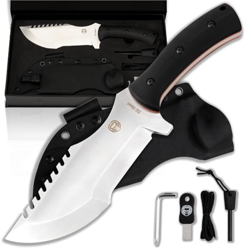 Tracker D2 Bushcraft Survival Knife Set - Ultimate Outdoor Companion (Black & Orange) - Korvel