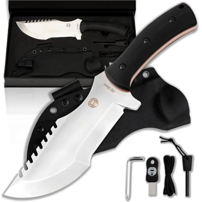 Tracker D2 Bushcraft Survival Knife Set - Ultimate Outdoor Companion (Black & Orange) - Korvel