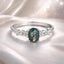 Anillo de Colgante de Ágata y CZ de Plata Esterlina 925 - Talla 6