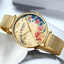 Montre Élégante pour Femme avec Motifs de Découpage Floral