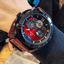 Reloj de cuero impermeable para hombres con cronómetros