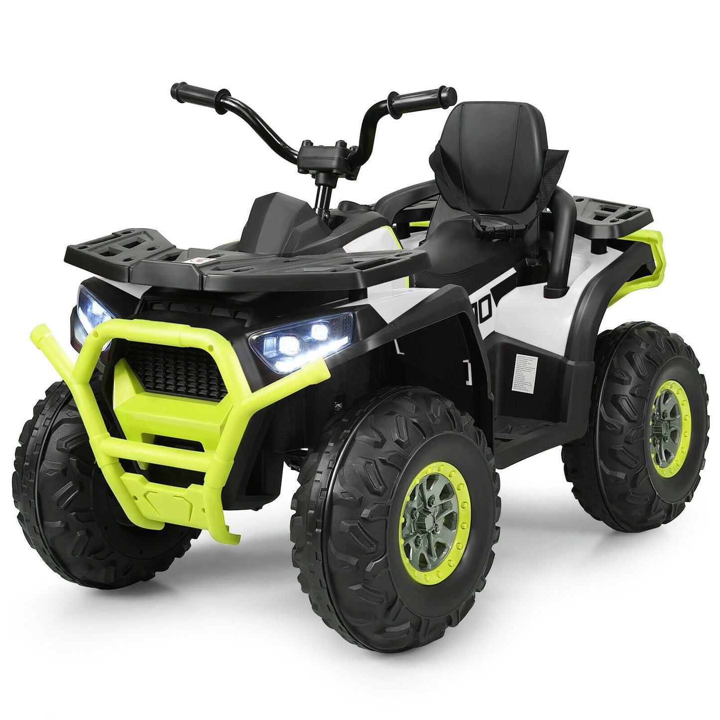 Quad ATV électrique pour enfants 12V avec MP3 et lumières LED - Blanc