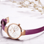 Montre analogique à quartz élégante pour femmes avec bracelet en cuir
